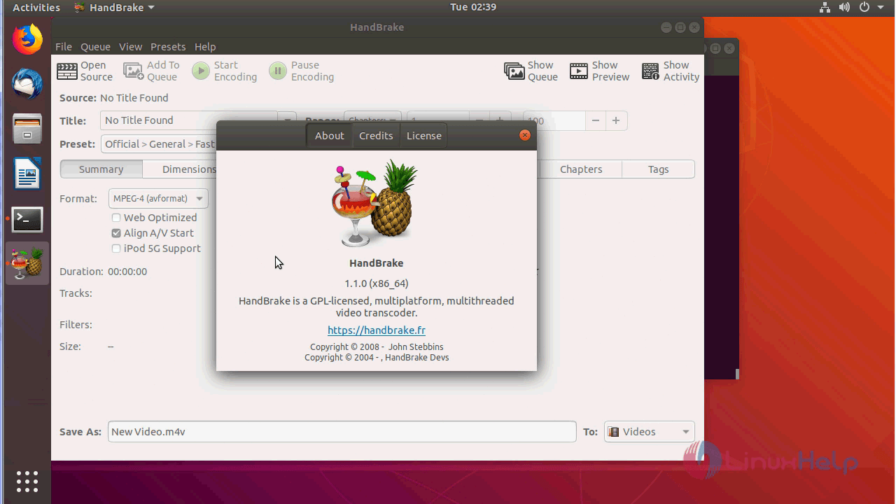 ubuntu handbrake