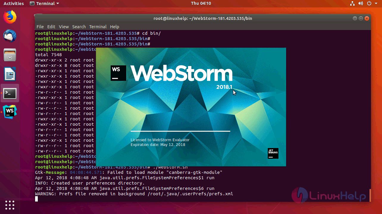 ubuntu install webstorm