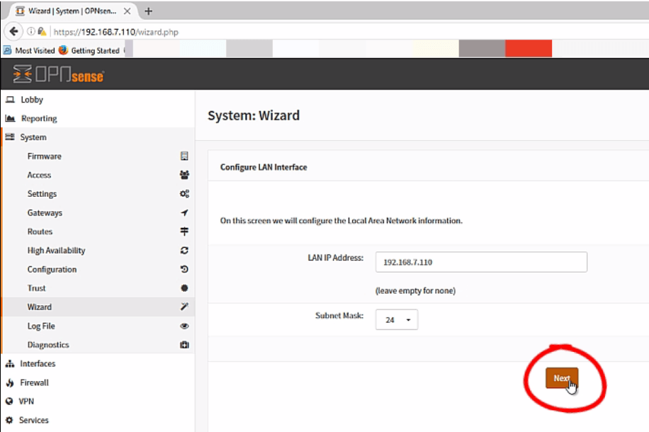 Installation-OPNsense-firewall-routing-platform-Linux-LAN-IP-Address-Subnet-mask