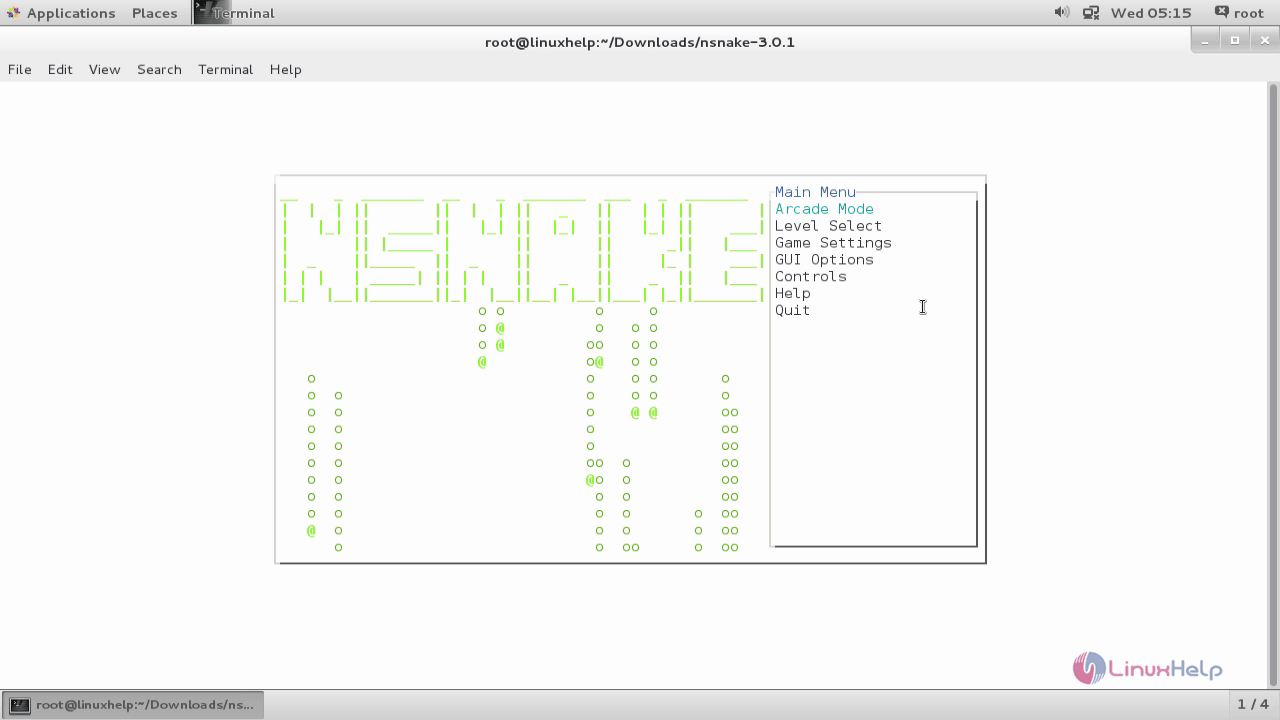 install-play-snake-game-Linux-terminal-Arcade-mode-play-game