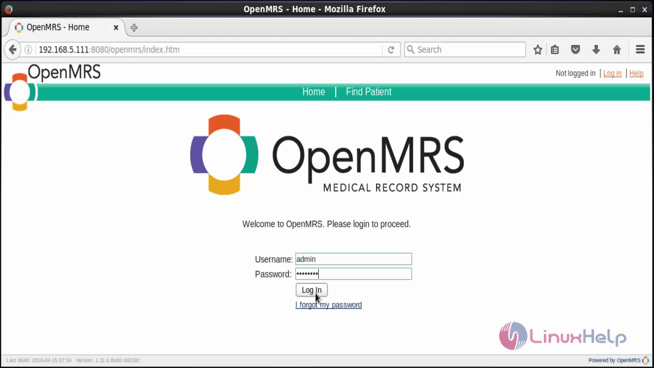 Installation-Open-Medical-Record-System-OpenMRS-CentOS6-Login 