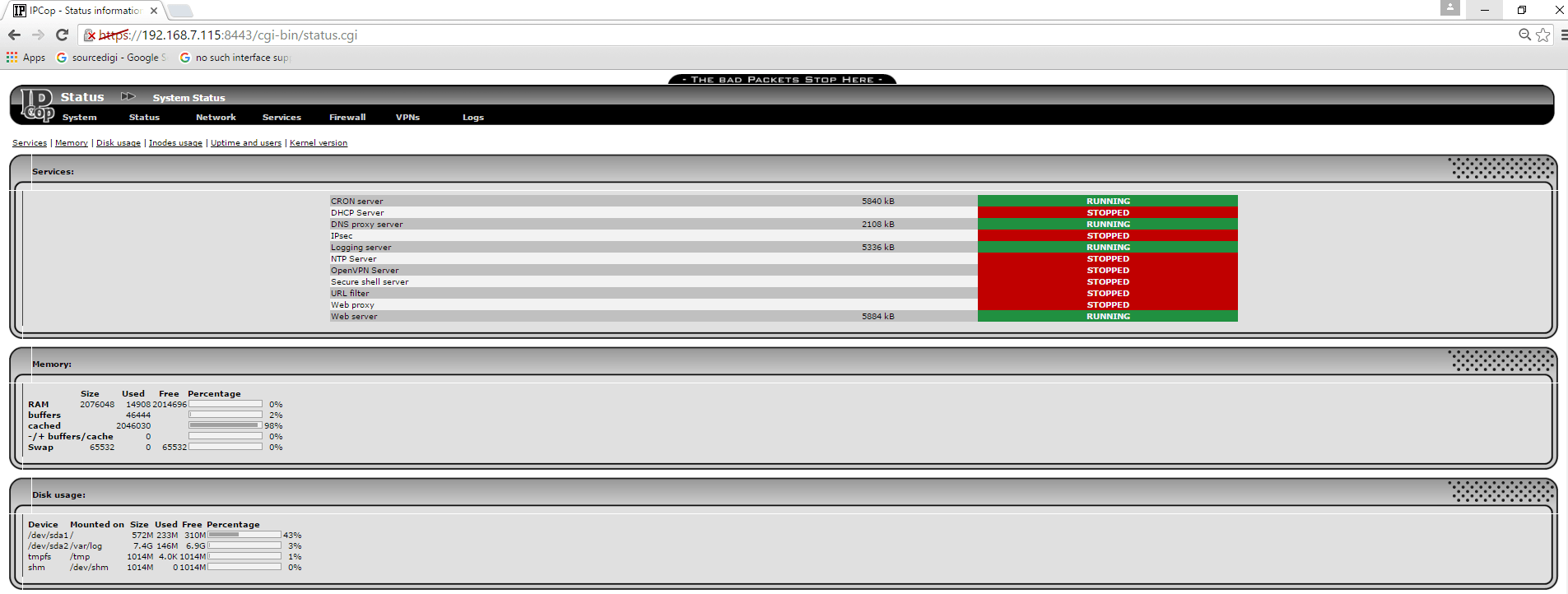 Installation-IPCop-manages-firewall-appliance-Linux-net-filter-framework-System-status