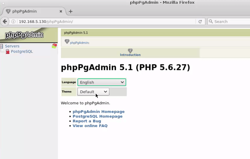 phpPgAdmin-language