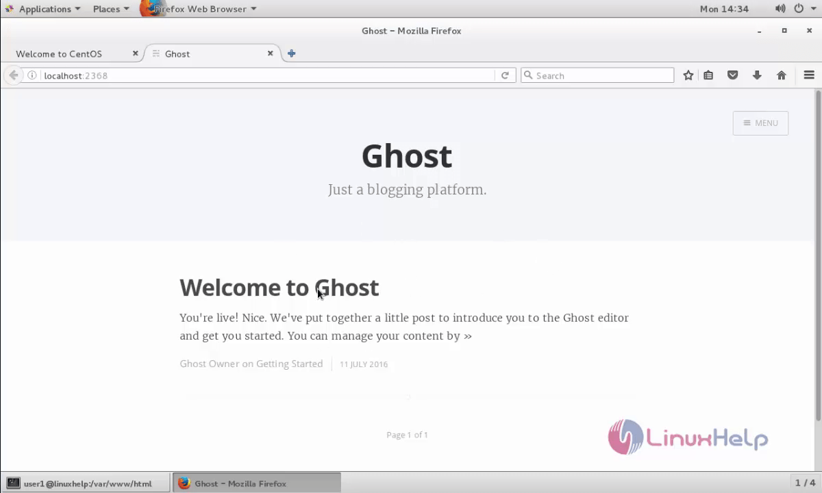 install-ghost-blogging-platform-centos7-welcome-page