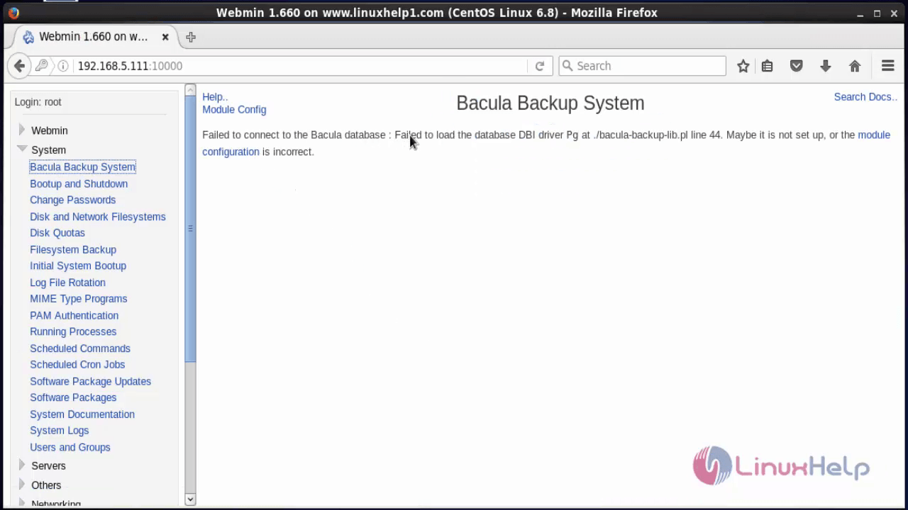 Setup-Backup-Server-using-Bacula-And-Webmin-manage-backup-recovery-send-verification-data-CentOS-Module-Configuration-Bacula-Backup-System