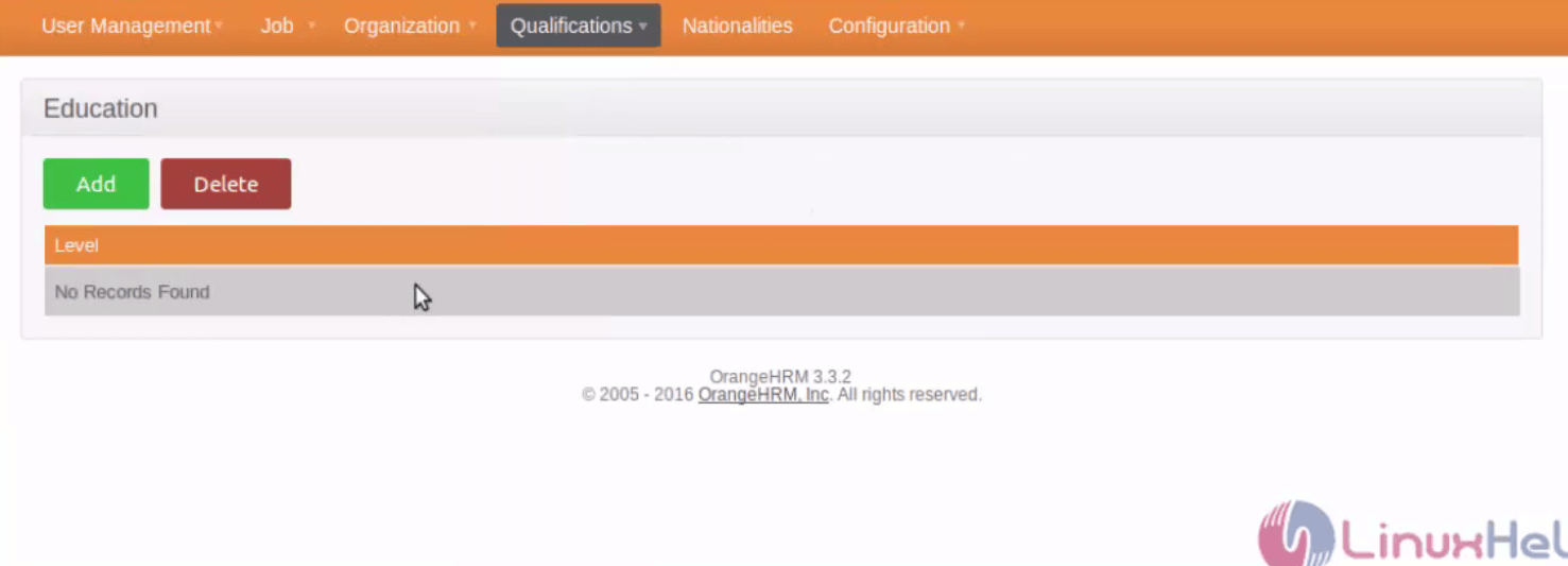 Configure-Organization-Qualifications-fields-OrangeHRM-Education