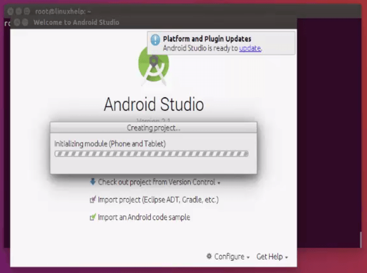 install-Android-studio-Ubuntu16.04-IDE-integrated-development-environment-Android-platform-development-initializing-module