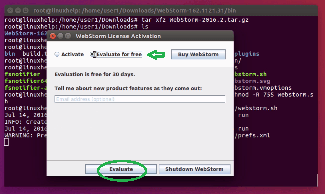 Installation-Webstorm-coding-assistance-for-JavaScript-Ubuntu16.04-package-type-Evaluate
