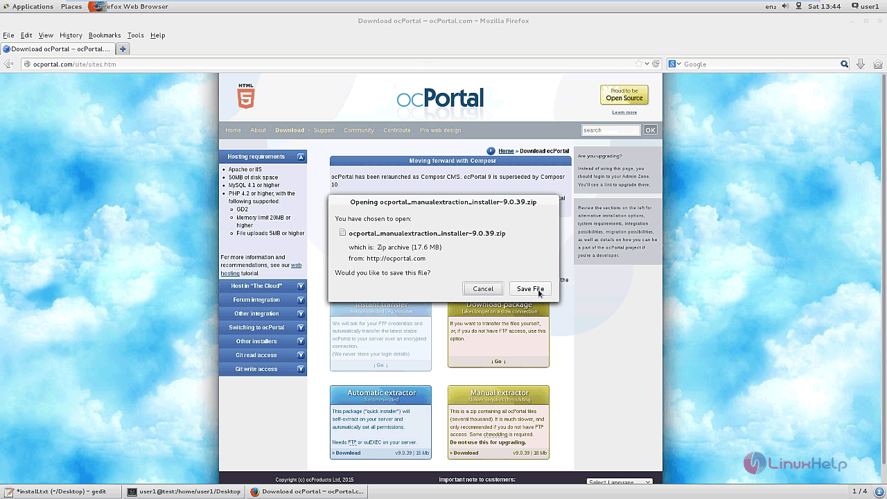 ocPortal installer 