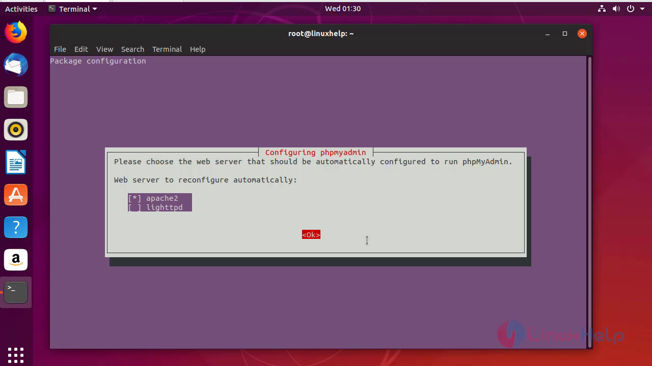 using phpmyadmin ubuntu
