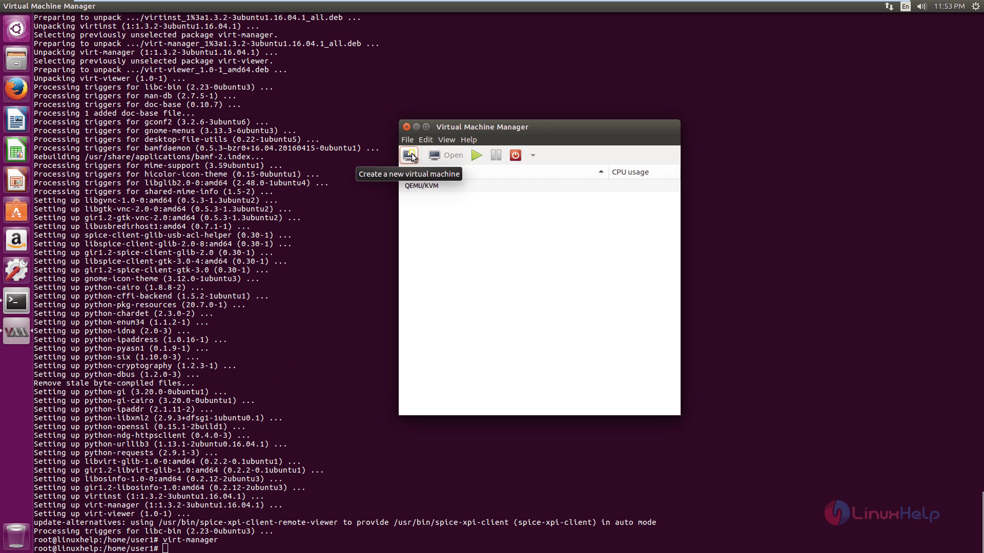 Installation_KVM_virtualization_extension_Ubuntu_16.04_run