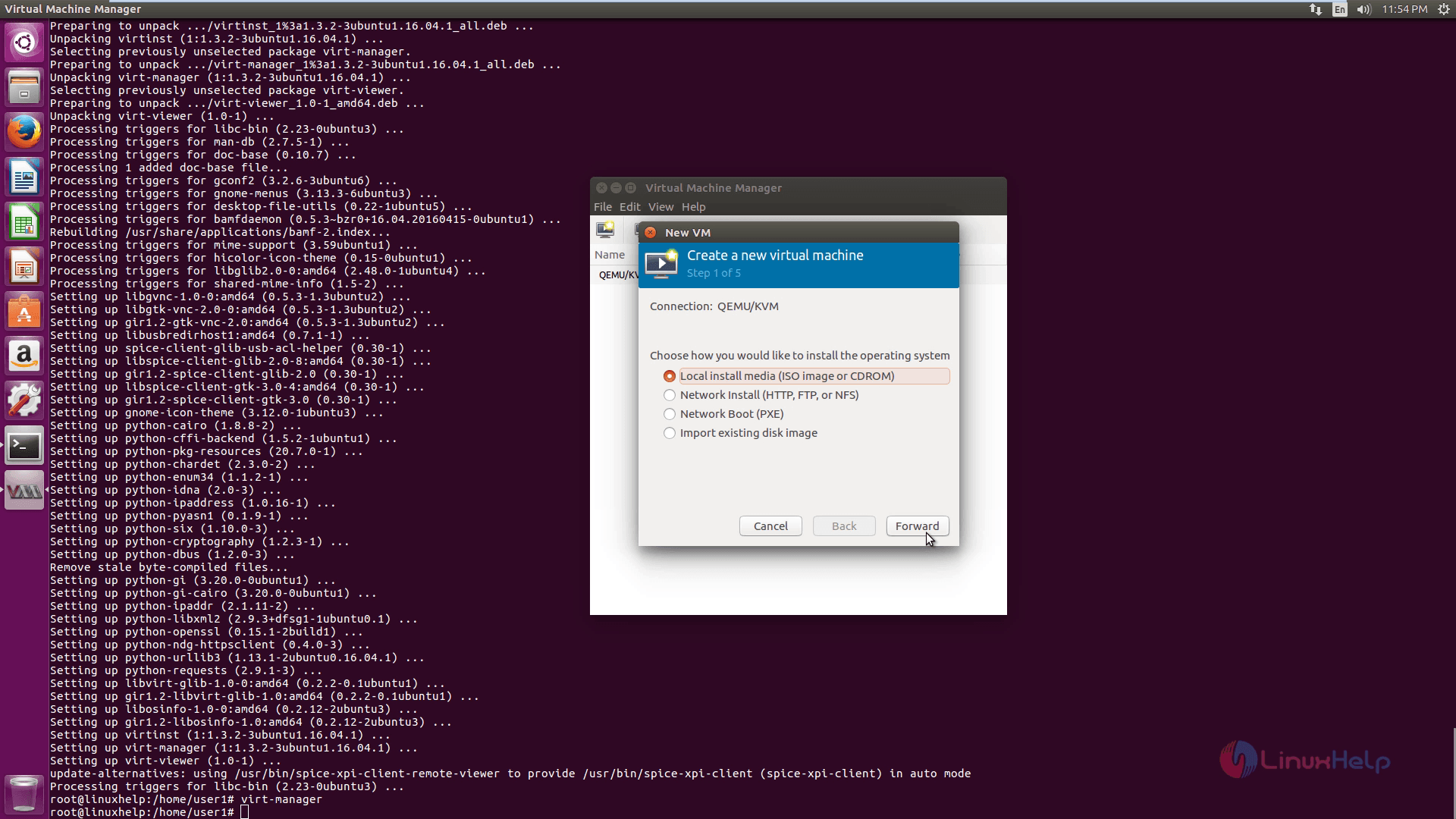 Installation_KVM_virtualization_extension_Ubuntu_16.04_installation_type