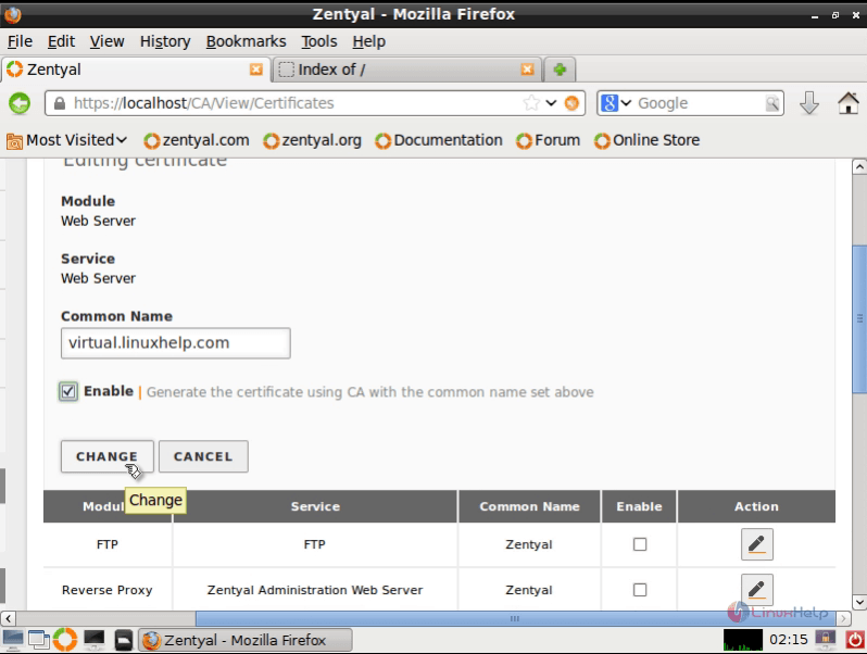 enabling certificate