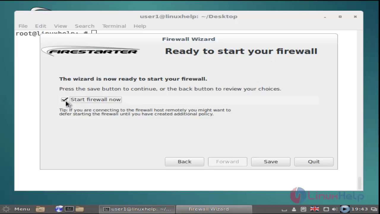 Start firewall now
