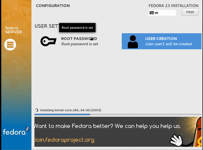 configuration user set