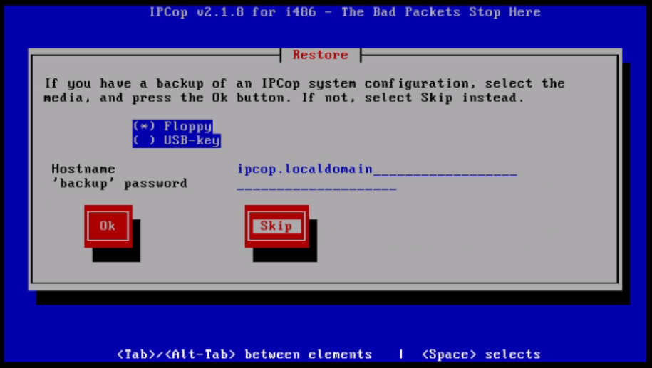 Installation-IPCop-manages-firewall-appliance-Linux-net-filter-framework-skiping-ipcop-system-settings