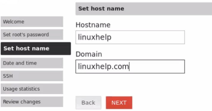 hostname and domain setup