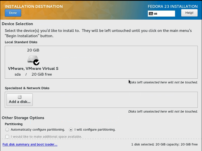 installation destination