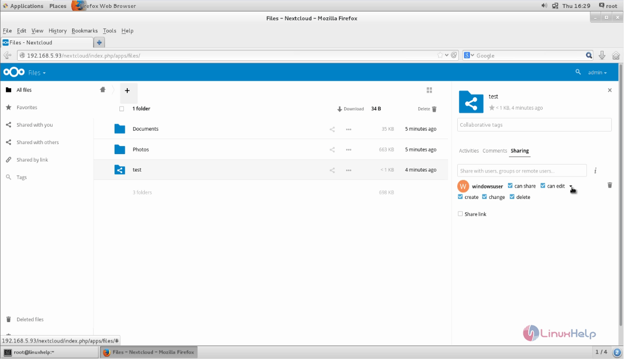 Setup-Nextcloud-file-sharing-Server-CentOS7-grant-permission-to-share-sync-files-folders-in-cloud-storage-device-centralized-storage-for-clients-user.snap15