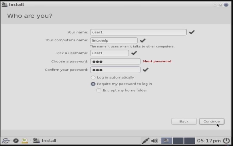 user credentials