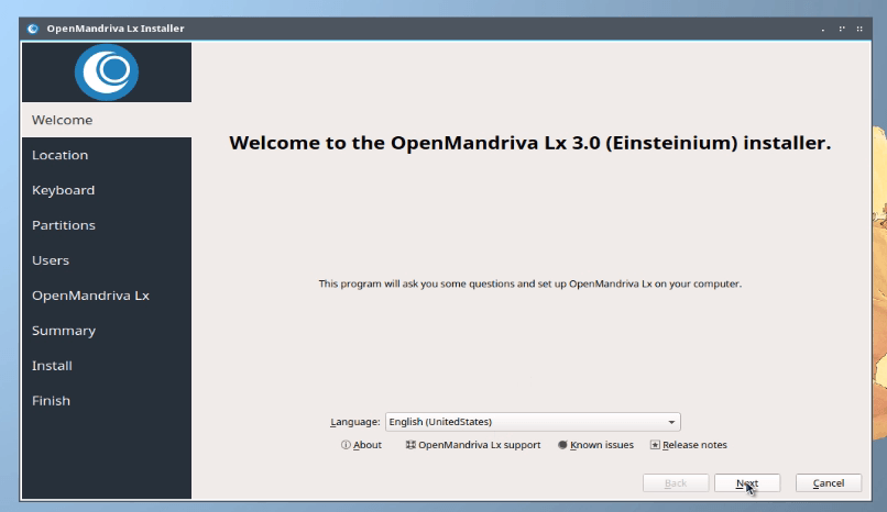 Welcome page