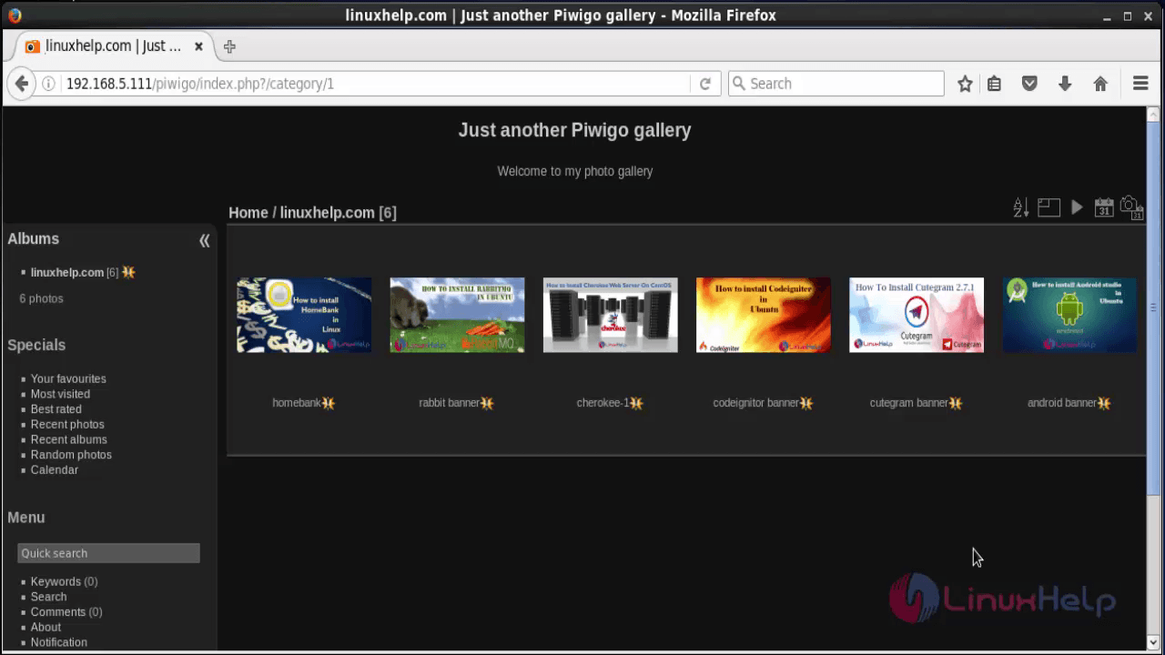 Installation-Piwigo-photo-gallery-software-Setup-Own-Flickr-Website-home-page