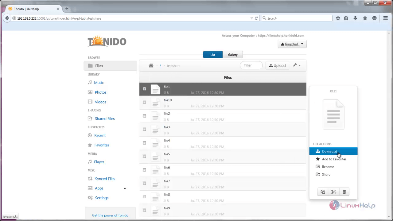Installation_Tonido_cloud_server_Ubuntu_download