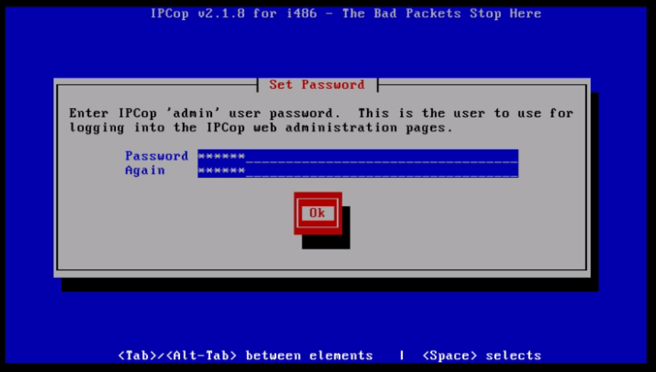 Installation-IPCop-manages-firewall-appliance-Linux-net-filter-framework-password-admin-user