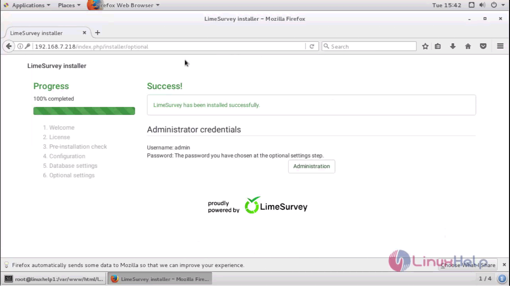 How To Install Lime Survey 2 67 3 On Centos 7 Linuxhelp Tutorials - 9