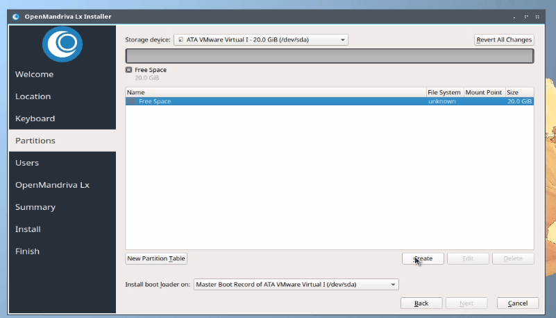 create new partition