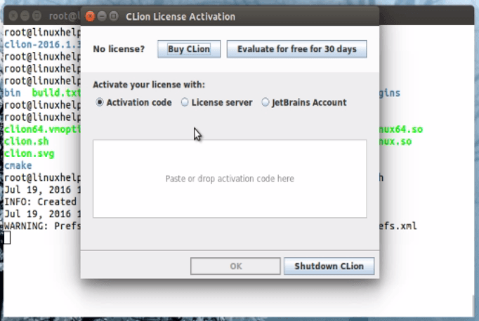 Installation-CLion-IntelliJ-Platform-Ubuntu16.04-type-License 