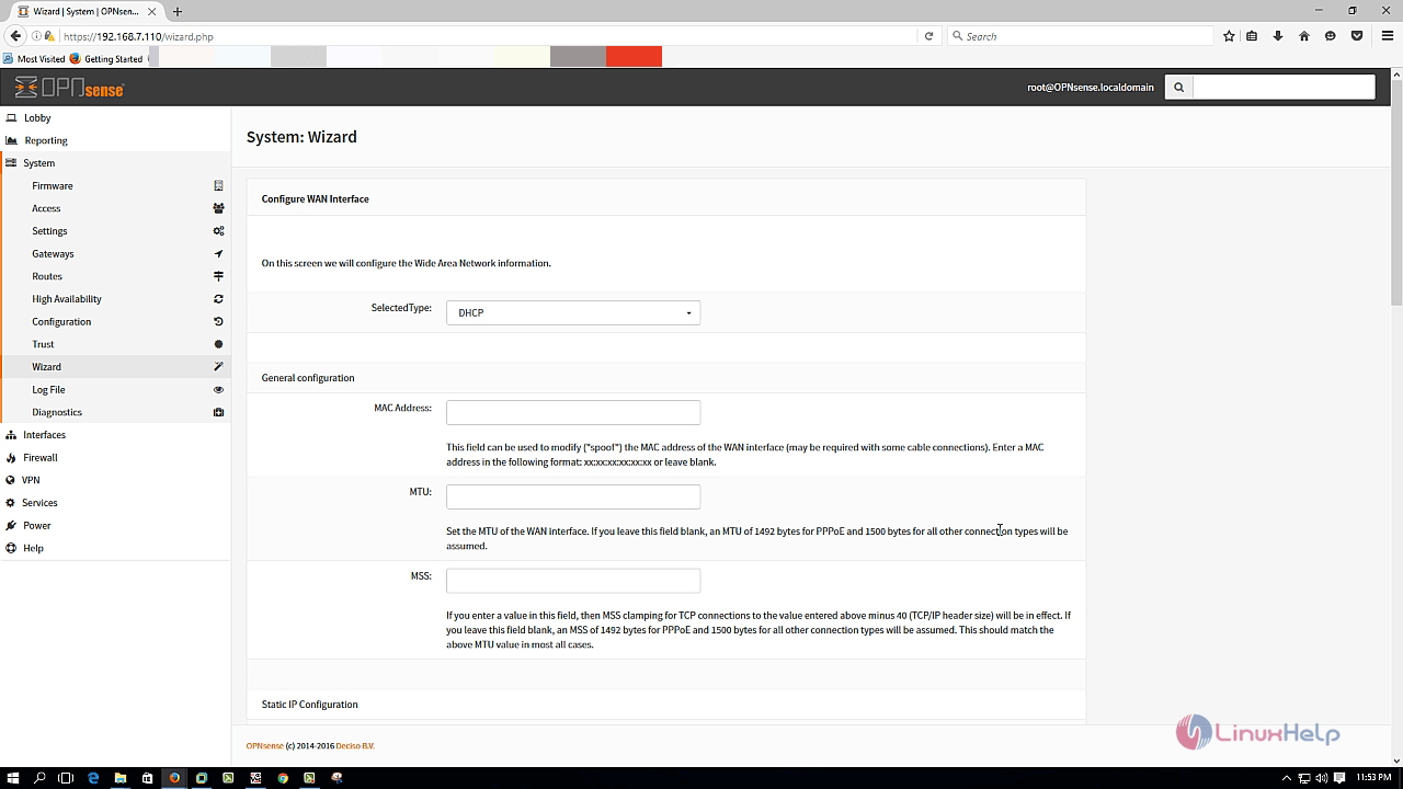 Installation-OPNsense-firewall-routing-platform-Linux-configure-WAN 