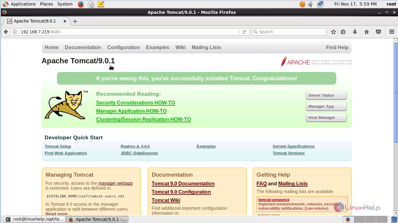 How To Install Tomcat 9 On CentOS 6 LinuxHelp Tutorials
