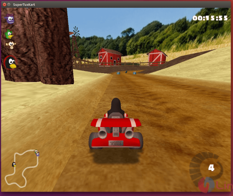 install-super-tux-kart-game-racing-game-Ubuntu 16.04-start-race