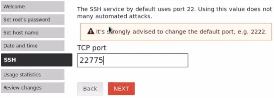 set ssh port number