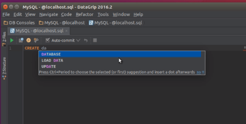 Installation-DataGrip-multi-engine-database-environment-Ubuntu-16.04-modify-Database