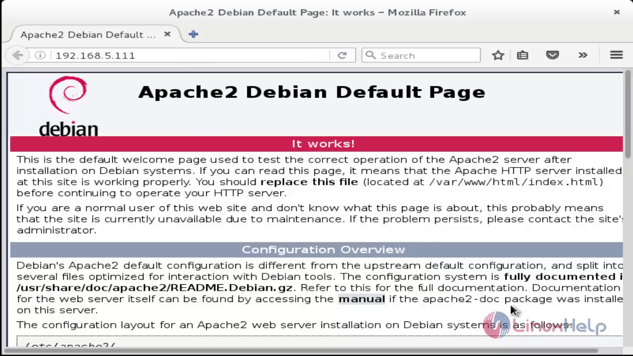 default apache page
