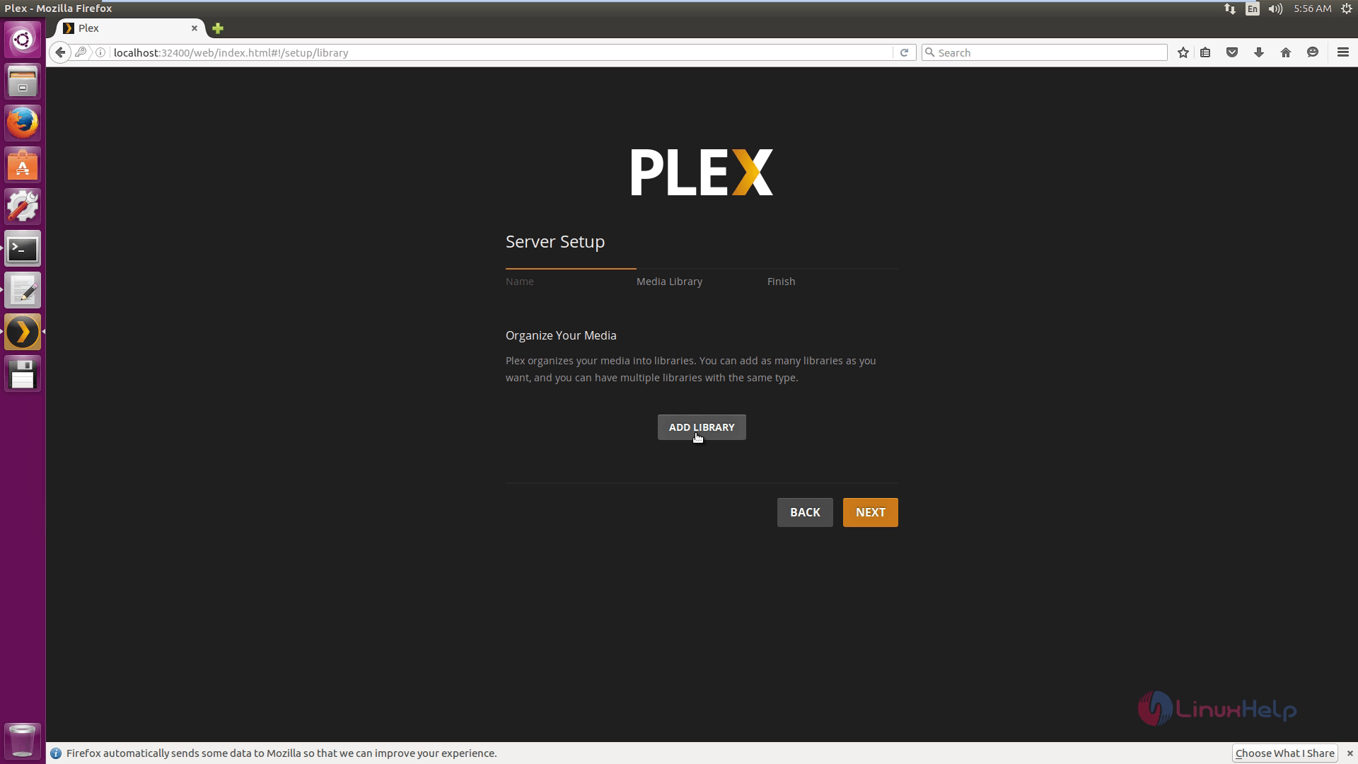 ubuntu plex media server library