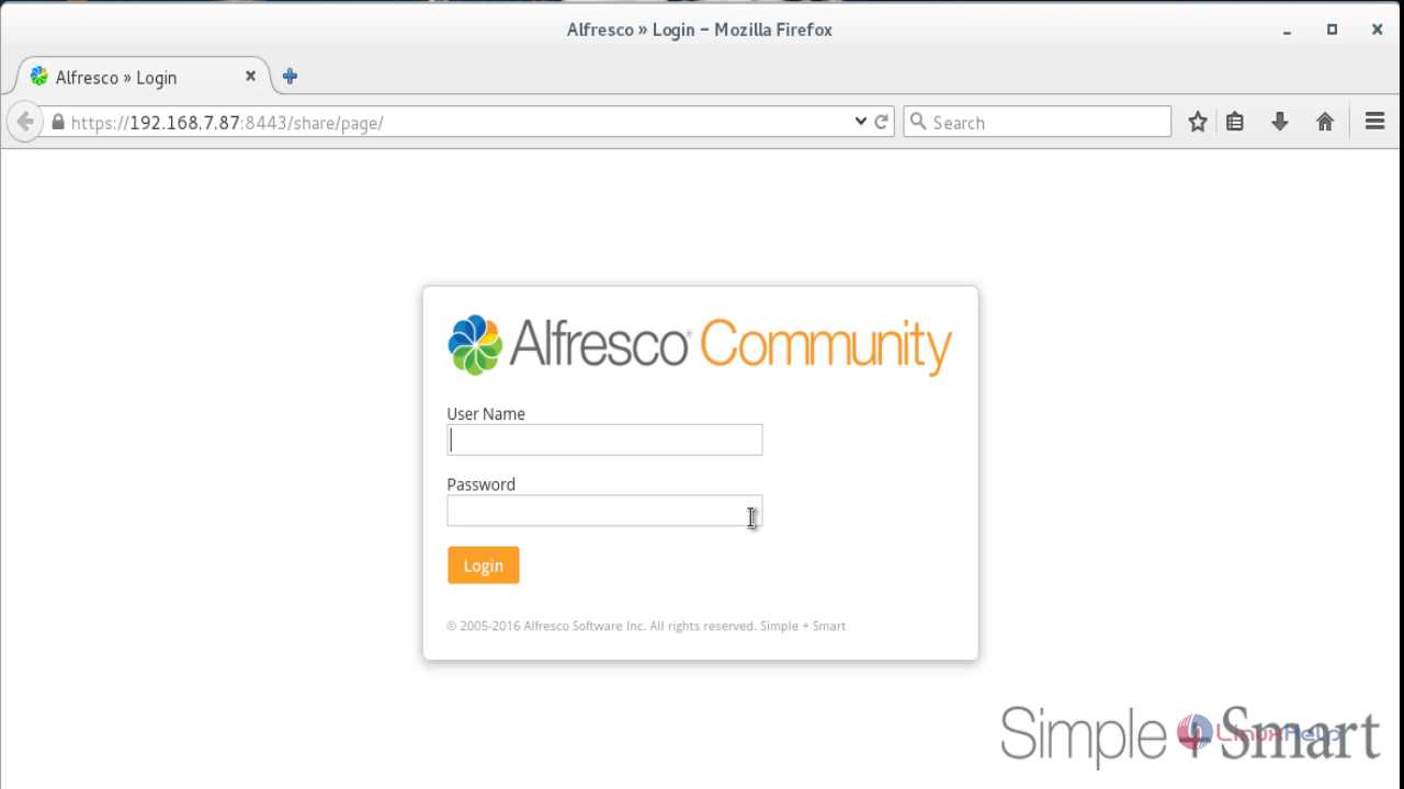 alfresco login