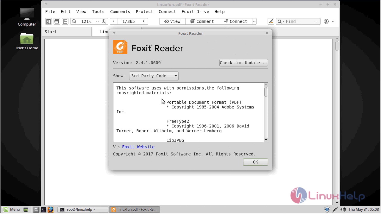 foxit reader linux mint