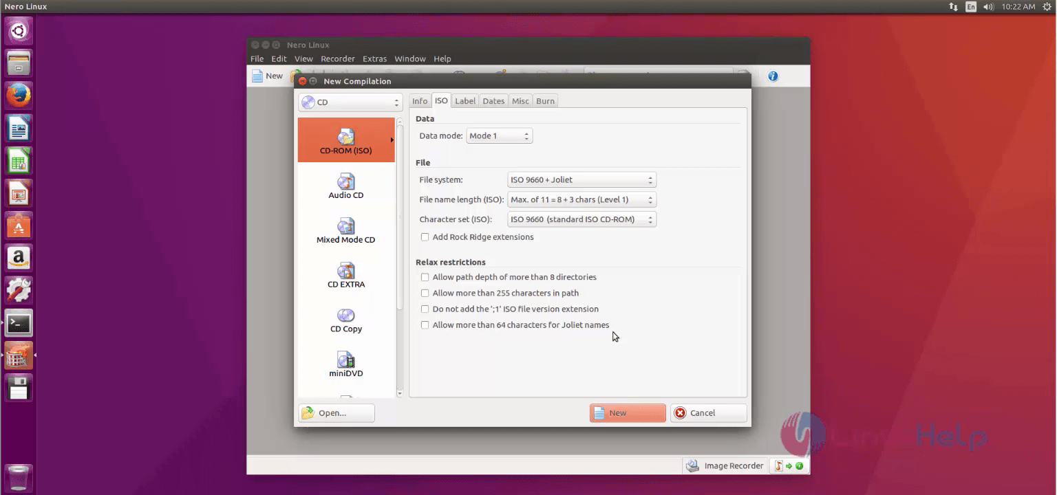 Installation-Nero-optical-authoring-software-Ubuntu16.04-Nero-burn-wizard 