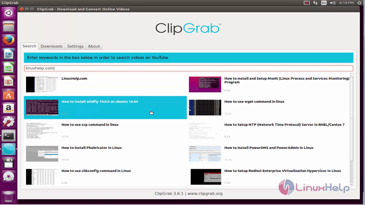 Installation-ClipGrab-download-convert-videos-from-many-videos-Linux-search-enter-keywords
