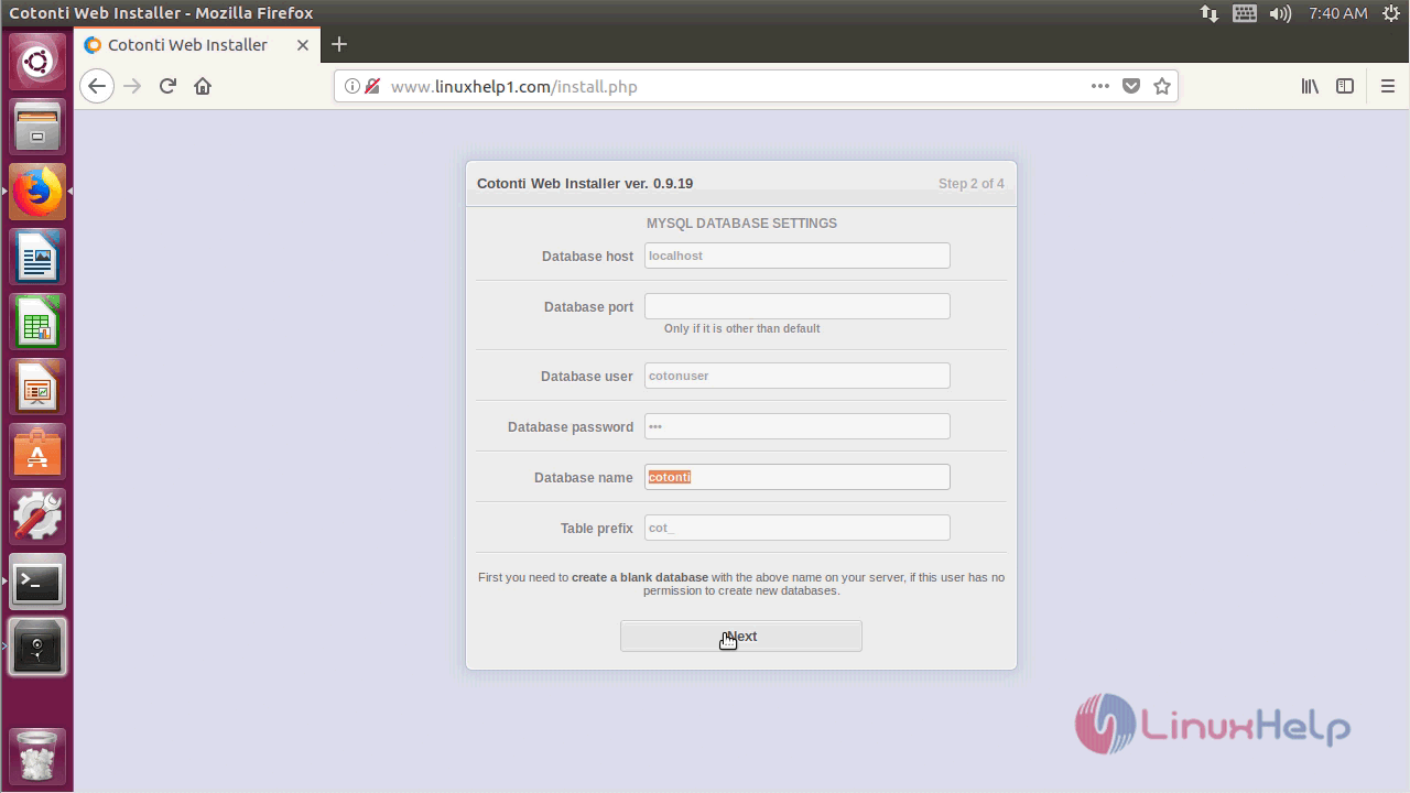 database_configure