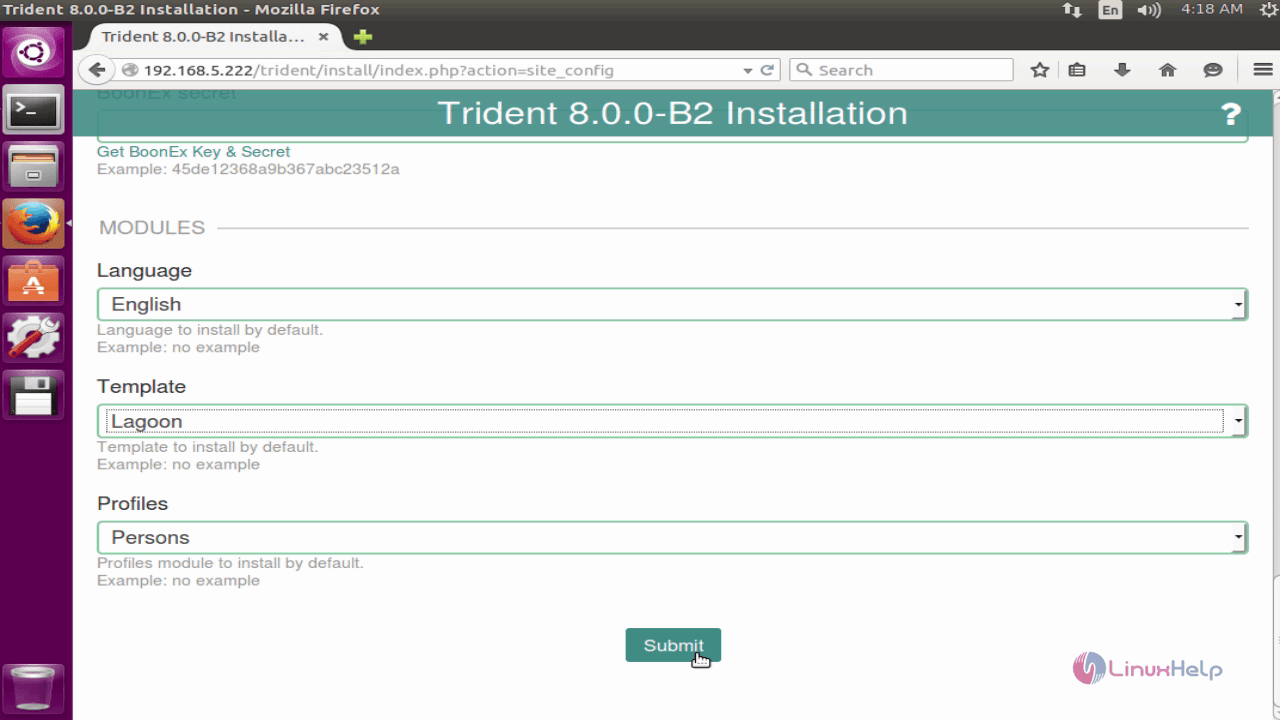 Trident-CMS-tool-configuration