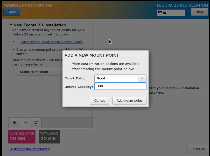 add mount point