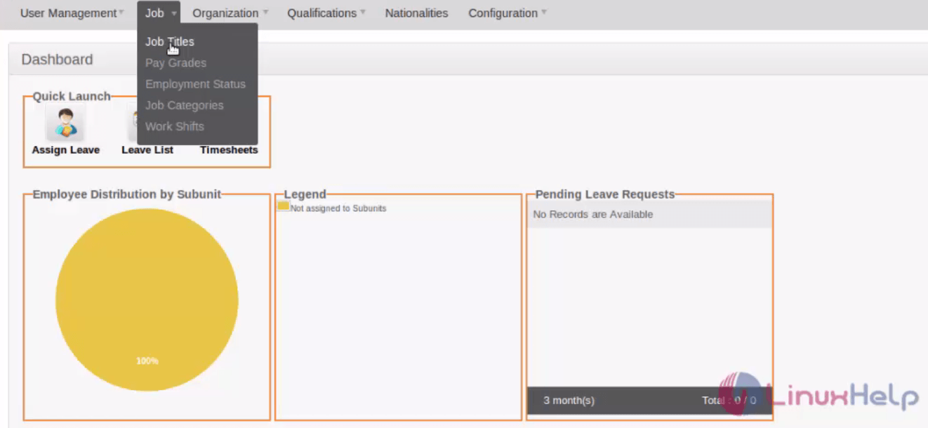 configuration-OrangeHRM-Creating-employee-Adding-employee-details-Job-Management-details-PIM-menu