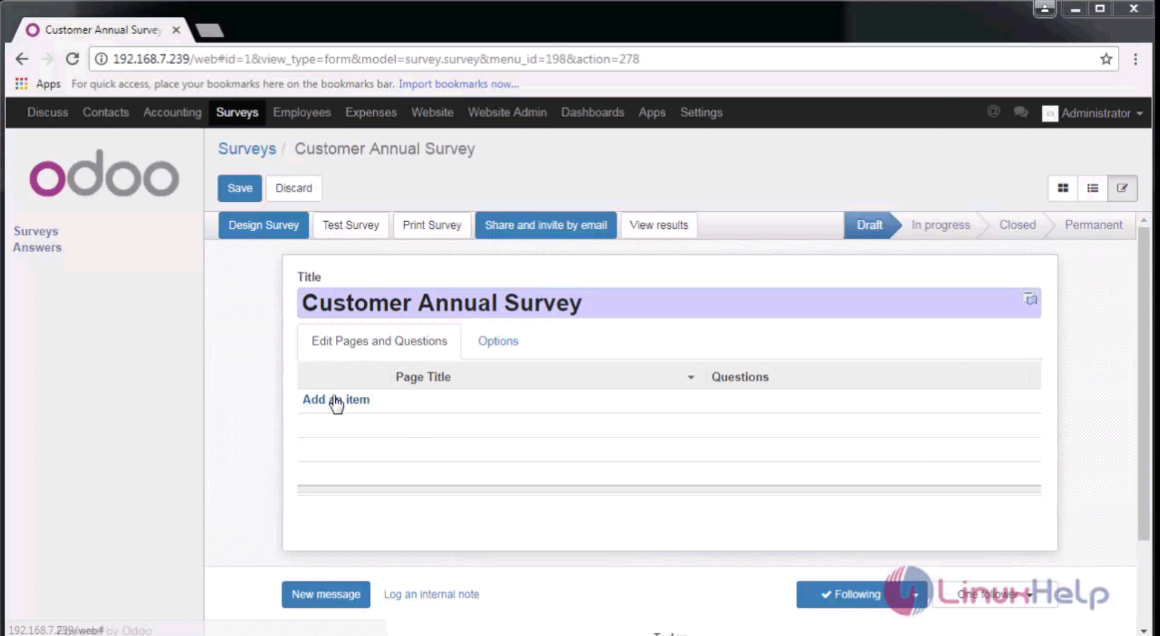 Odoo  Design Your Surveys