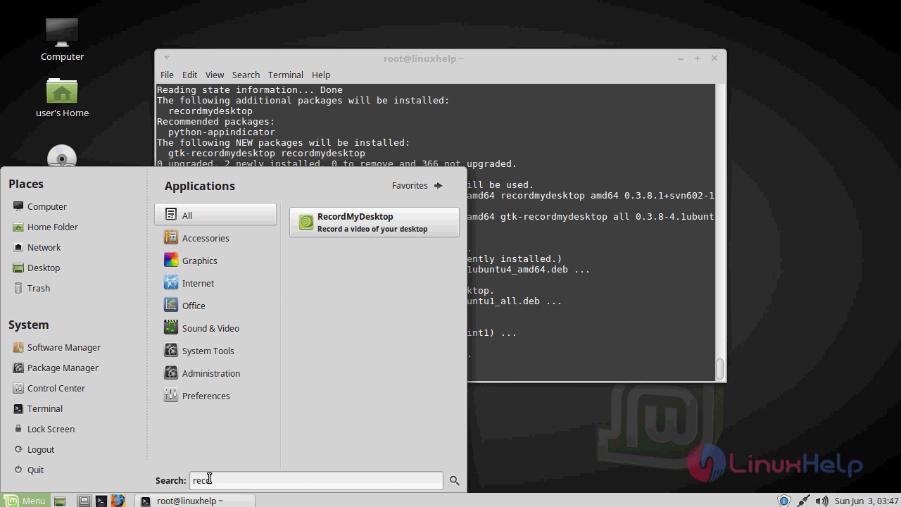 Recordmydesktop linux как пользоваться