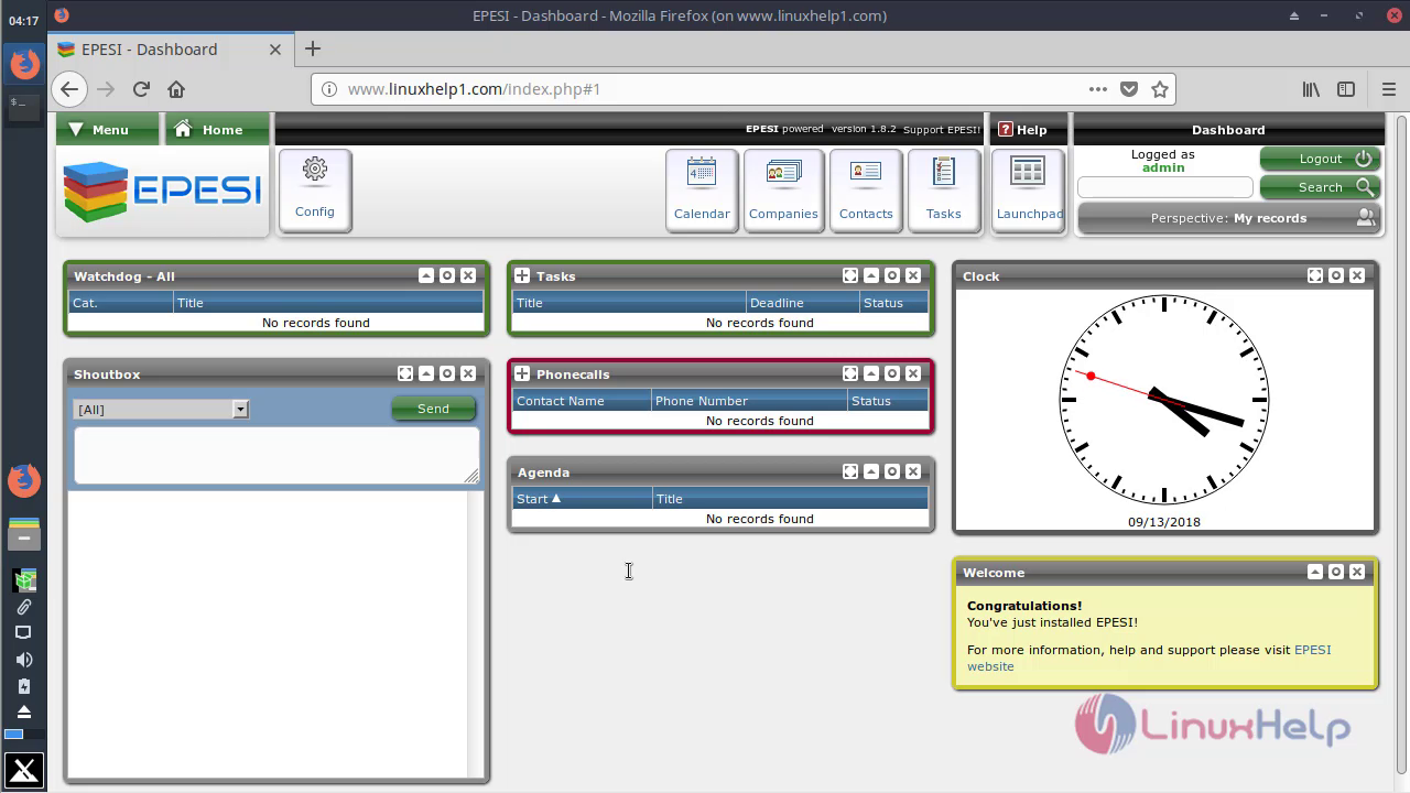 Admin control panel