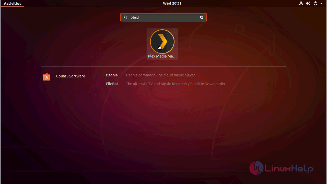 plex_Ubuntu_menu